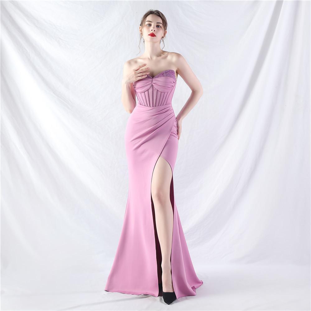 

Жилет Fishbone, талии, тяжелой промышленности, бусины, формовка, высокого класса, вечернее платье XXL лавандовый