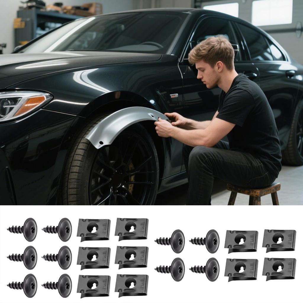 Bilskruvar och Klämmor Auto U-mutter och Skruvklämma Metall Rostfri Reparationstillbehör för Husbilar Lastbilar Fordonsägare Instrumentbräda