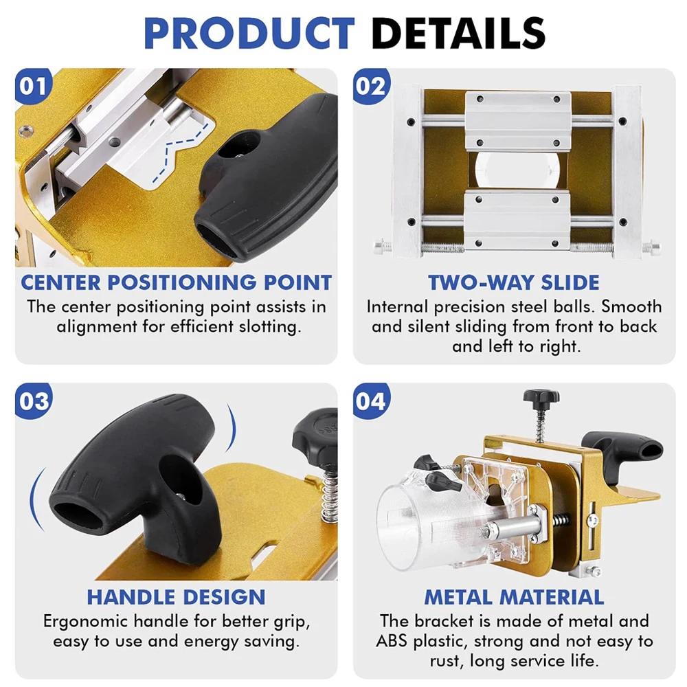 Mortising Jig for 61mm Trimming Machine 1 In 1 Slotting Bracket Invisible Fasteners Punch Locator Linear Track Woodworking Tool