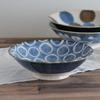 Awasaka Salad Approximately Diameter X Microwave and Dishwasher Made In "Brush Blue" 100-round Bowl/noodle Bowl, 25.5cm 7.5cm Height, Safe, Japan,