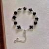 Natural Amethyst Citrine Clear Quartz Rose Four Leaf Clover Charm Bracelet Women 2025 Floral Style