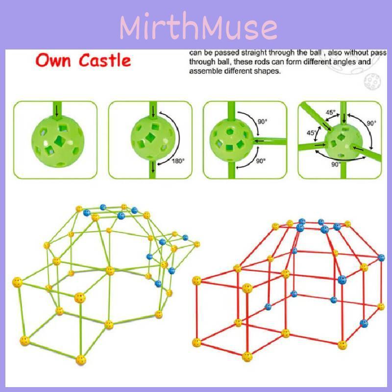 Childrens Diy Construction Tent Set With Plastic Building Blocks For Creative And Educational Fun