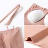 Flarixa Seamless Padded Push Up Camisole Top for Women with Bra Sleeveless Tank Top Body Shaping Elastic Vest Underwear