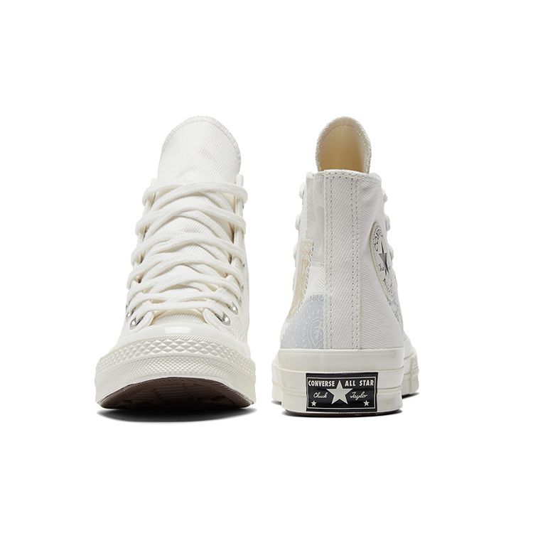 Converse Chuck 70 High Denim Patchwork Women Sneakers White Vintage-White Stellar-Indigo A06822C