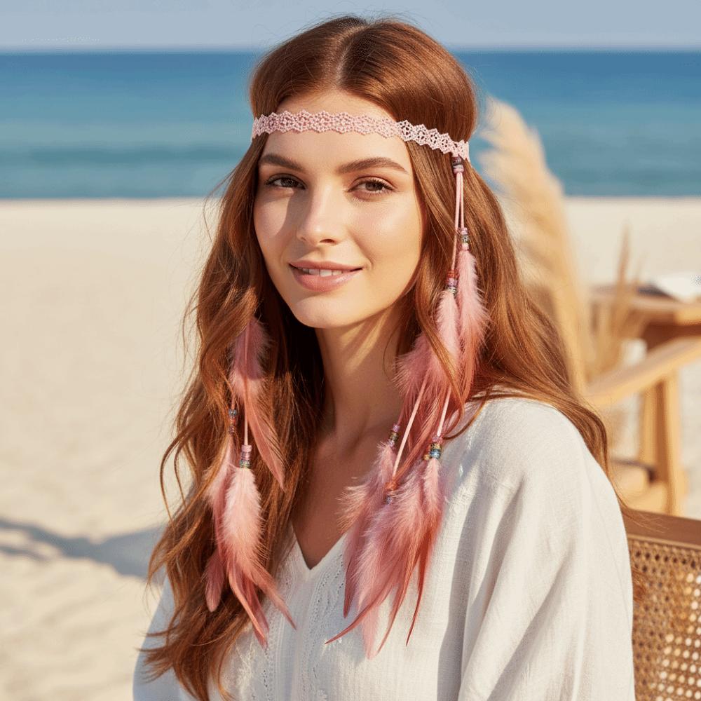 Ikonisches Traumfänger-Netz Boho Quasten-Kopfschmuck Stammes-Feder Haarverlängerungen Freigeistige Mädchen