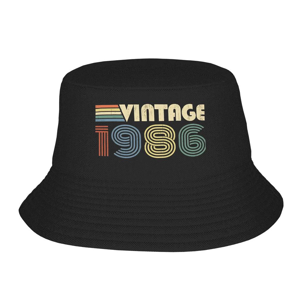 Travel Headwear Born In 1986 Vintage Age 40 Years Old Funny 40th Birthday Merchandise Bucket Hats Stylish Teen Sun Bob Hat