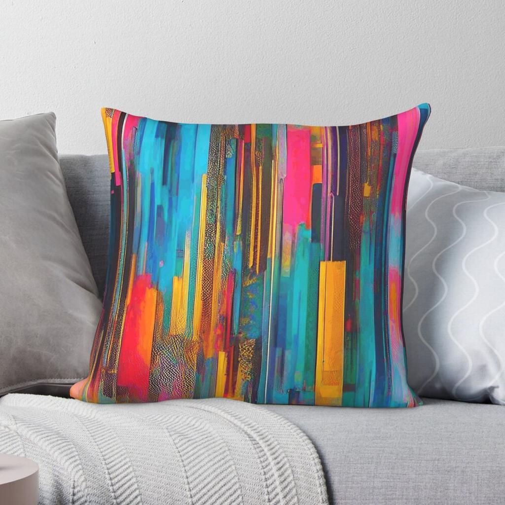 Streaks Intermingle Composition Square Pillowcase Polyester Linen Velvet Pattern Zip Decor Room Cushion Cover Wholesale x