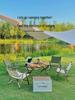 Přenosné skládací venkovní křeslo s opěrkou pro kempování, piknik, grilování, rybaření a kreslení
