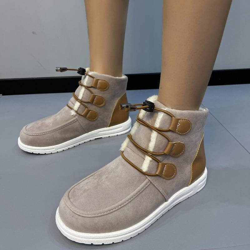 

Модные женские ботинки Тренд 2024 Осень Зима Круглый носок Плоские Ботильоны на платформе Повседневные На шнуровке Новый дизайн Модная обувь для ходьбы для женщин 38