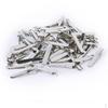 50x Rustproof Single Prong Smooth Hair Clips Clamps Barrettes for Makeup Silver