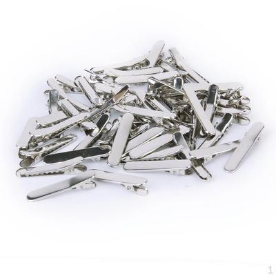 50x Pinzas de Pelo Lisas de una Punta a Prueba de Óxido Pinzas Pasadores para Maquillaje Plateado
