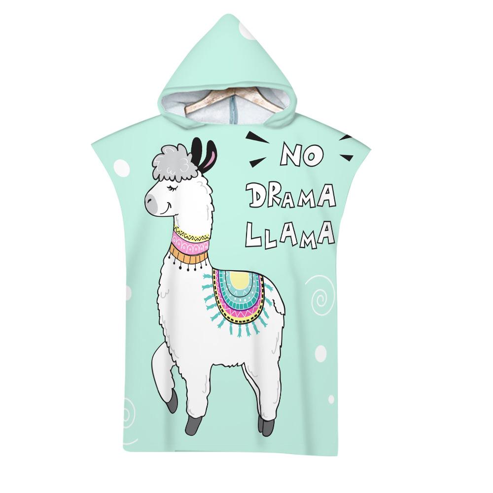 

Leaf Microfiber Beach Towel Quick Dry Hooded Cloak Wetsuit Towels Adult Kids Parent-Child Poncho Bathrobe For Swim Surf Kids 65x75cm