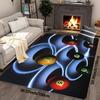 Flannel Printed Billiard Ball Rug Neon Light Design Soft Fleece Floor Mat Living Room Carpet Game Decor Unique Rugs