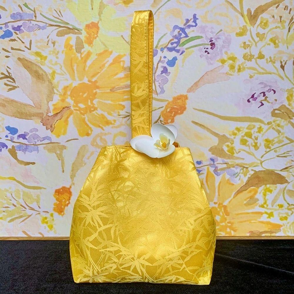 Cloth Hanfu Flower Knot Wrist Bag Orchid Flower Pendant Small Purse Bag  Shopping