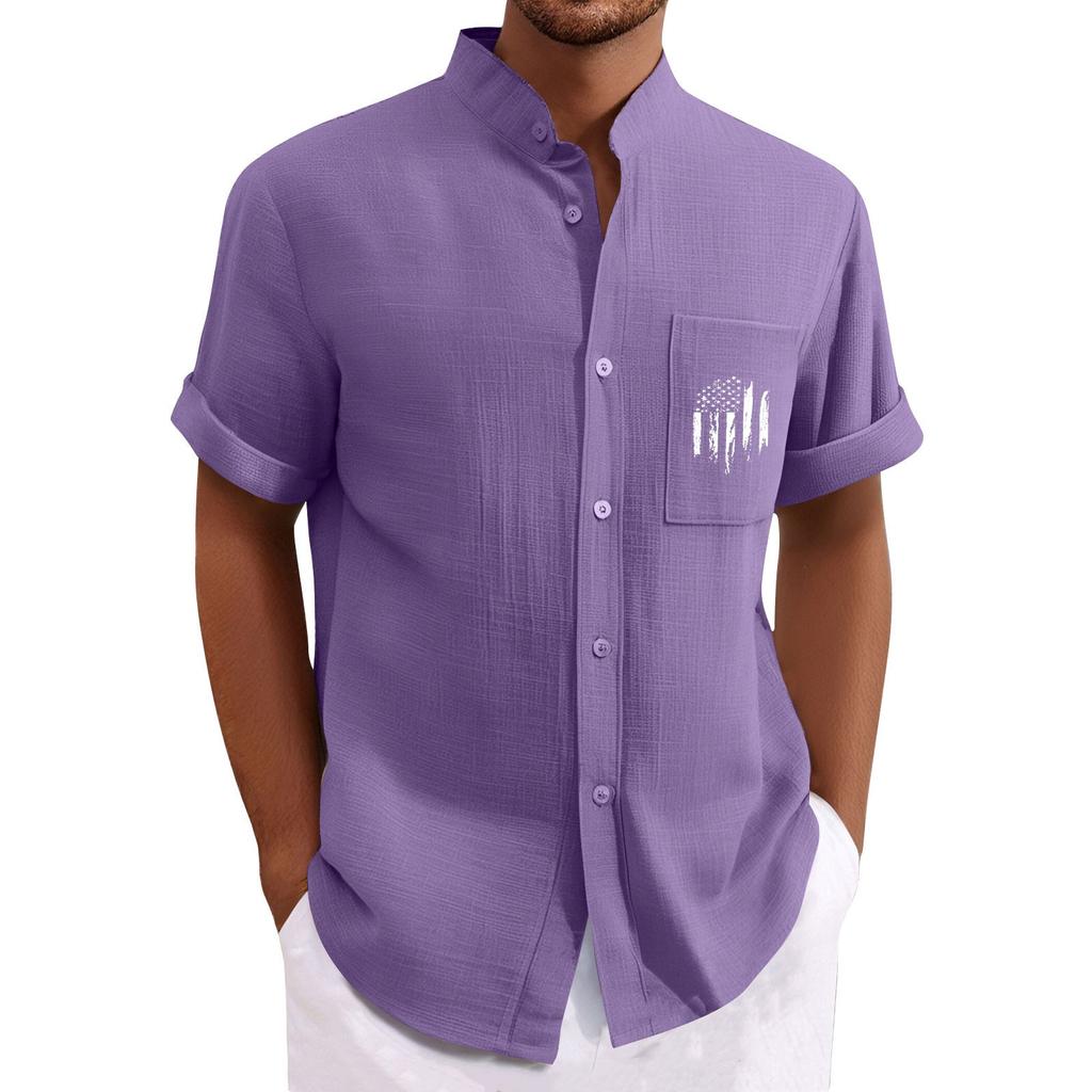 Pánské ležérní volné tričko s krátkým rukávem a potiskem a módním topem