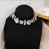 Adjustable Rhinestone Necklace Exaggerated Women's Choker Vintage Crystal Necklace  Girls