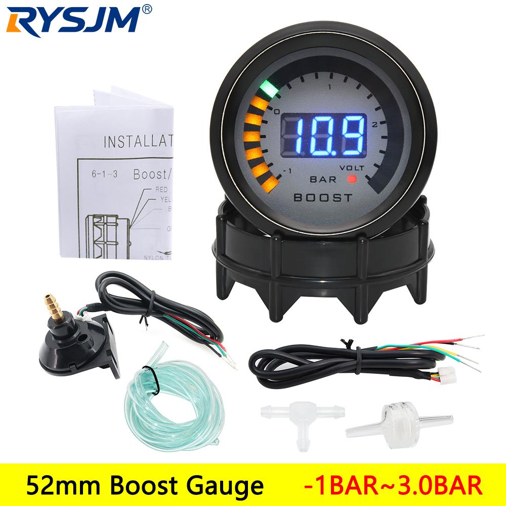 52MM Digital LED Boost EXT Exhaust Temp Gauge Voltmeter Voltage Air Fuel Ratio Gauge Oil Pressure Oil Temp Meter Car Gauge