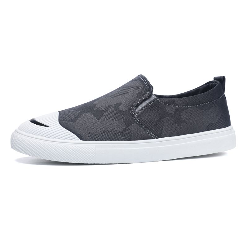 Fashion Canvas Sneakers Summer Korean Style Round Toe Slip-on Men's Casual Shoes Low Price Breathable Trends 2025 Non-leather Male Shoe