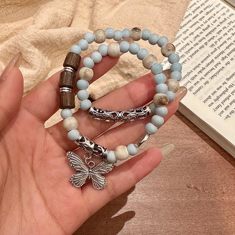 Ceramic Bracelet Chinese Retro Beaded Bracelet Boho Style Fashion Accessories