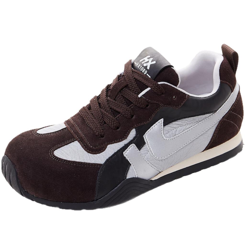 Leather retro German training shoes women's autumn new light casual versatile Forrest Gump shoes flat sneakers women