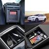 3Pcs Flocked Center Console Organizer Tray Storage Box For 2021 2022 Tesla Model3 Model Y