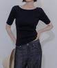 Memua Monet Boat Neck Half Sleeve Knit (Linen Beige)