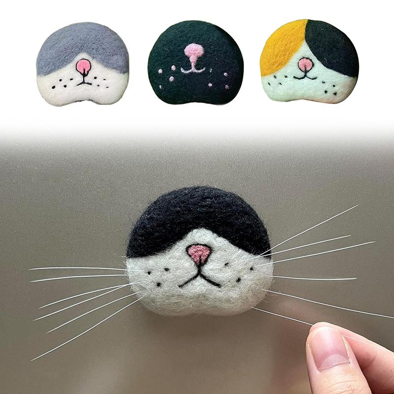 Cat Whisker Storage Felt Refrigerator Magnets Cat Whiskers Collection Cat Vibrissae Keepsake Pets Souvenir Gift Home Decor