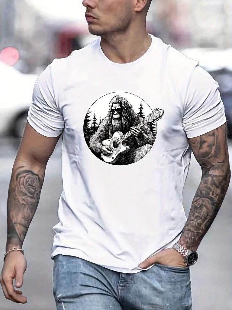Unisex's Guitarist & Sasquatch Graphic T-Shirt