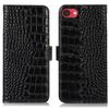 For iPhone 16e Case Crocodile Texture Genuine Cow Leather Phone Wallet Cover