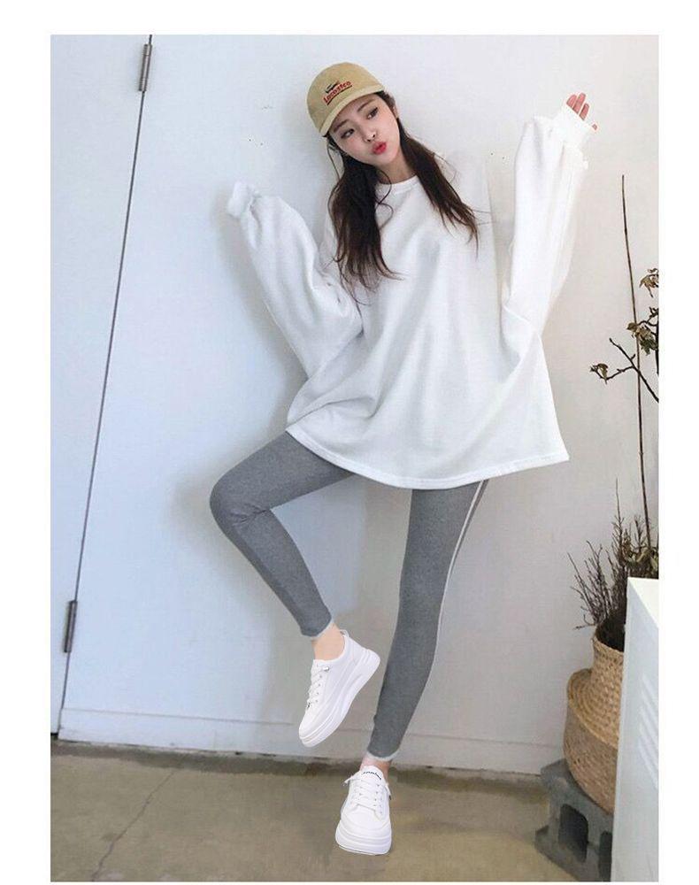 2025 Spring Women's White Korean Style Platform Sneakers – Versatile Height-Increasing Casual Shoes