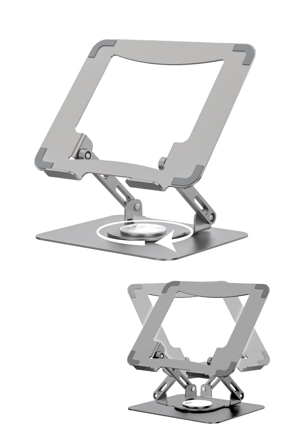 

AP LAB Foldable Laptop Adjustable Back Stiff and Tablet Compatible Stand, 360-Degree Rotation, Height, [Relieves Pain, Shoulders, Hunchback],