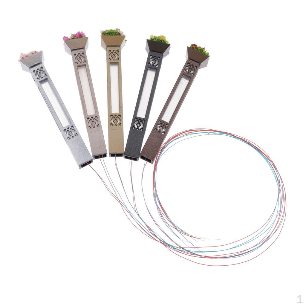 5 Pieces Model Railway Train Lamp Lights Scale Dolluse Supplies-3V 7.3cm