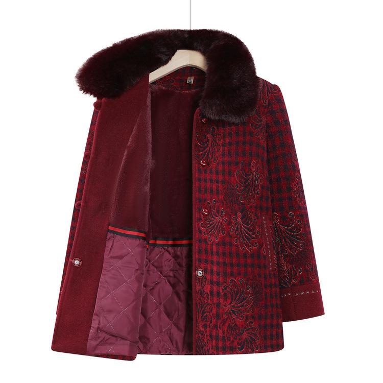 Women's Winter Clothes, Girl Grandma Mink Velvet Coat, Mother Plus Velvet Thickened Cotton Jacket, Old Lady Warm Cotton Clothes