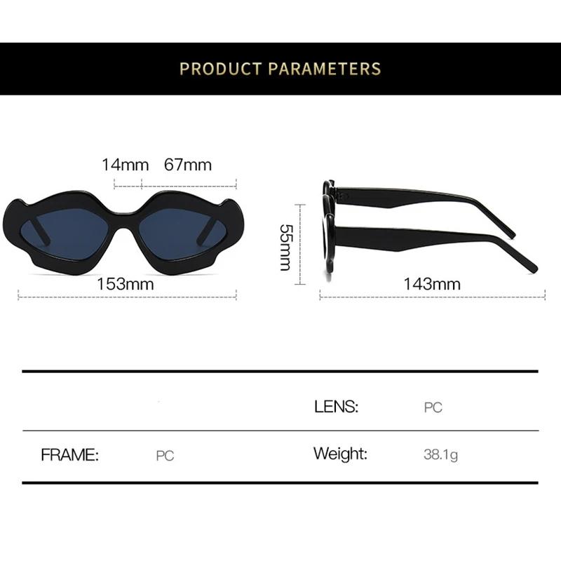 Vintage Brand Designer Irregular Wave Sunglasses Women Sun Glasses For Men Popular Punk Fashion Luxury Funny Cute Shades UV400