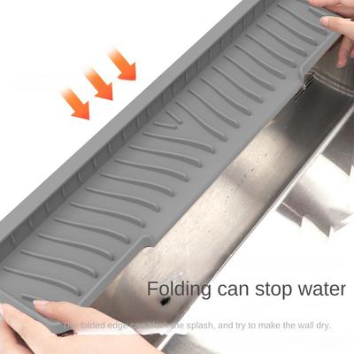 New Silicone Drain Mat 45cm Lengthen Faucet Accessories Kitchen Sink Holder Anti-slip Soap Rack for Bathroom