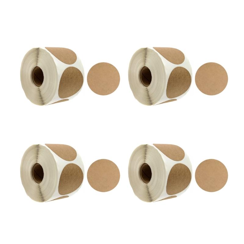 4 Rolls Round Sticker Gift Sticker Round Dot Labels Adhesive Labels Sticker Writeable Label