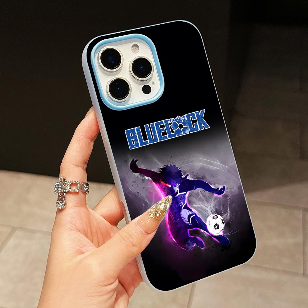 Blue Lock Ranze Kurona Желе Двойной слой Светло-синий Чехол для мобильного телефона для iPhone 17 16 15 14 13 12 11 Air Pro Max Plus iPhone 16e