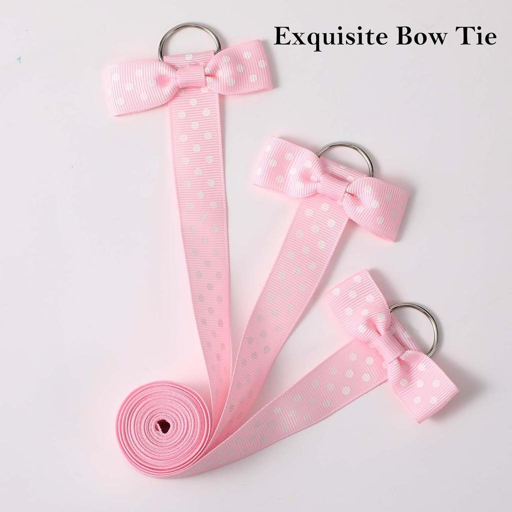 Bremorou 8Pcs 96cm Long Bow Holders for Girls Hair Bows Organizer for Girls Long Bow Holders Hair Bows Organizer Light Pink Grosgrain Ribbon Twist