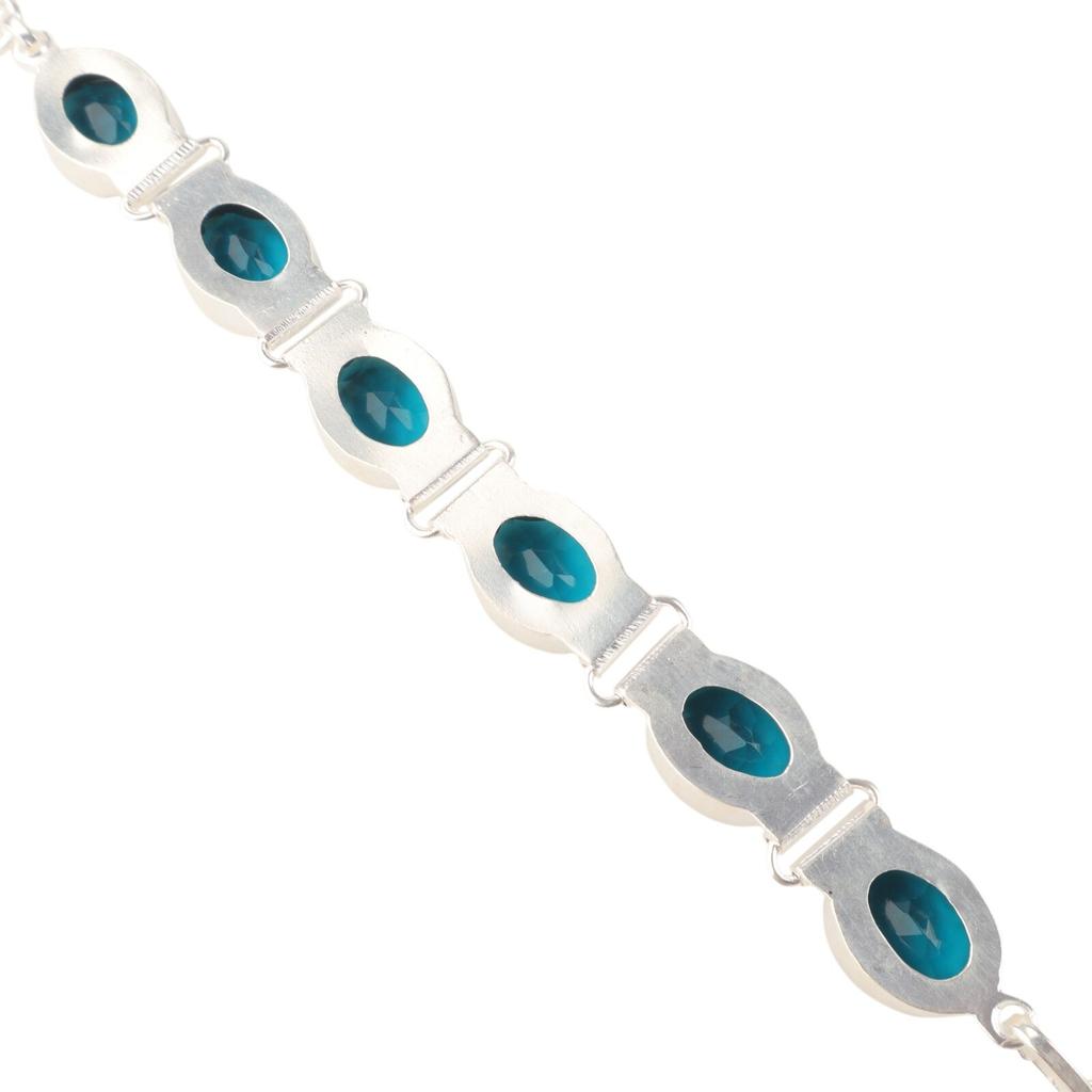 Apatite Gemstone 925 Sterling Silver Jewelry Handmade Bracelet 8" Birthday Gift RB-4-7