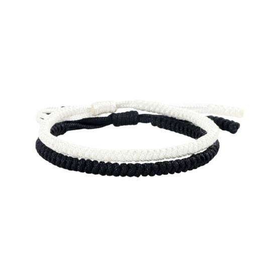 2 Pcs Friendship Bracelets Hand-woven Braided Rope Adjustable Woven Bracelet Symbolic Colors for Meaningful Unity Symbol