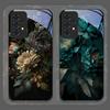 Blumen Pfingstrose Druck Vintage Floral Gehärtetes Glas Handyhülle für Samsung Galaxy A73 A72 A55 A54 A53 A24 A52 A36 A14 A31 A03 Abdeckung