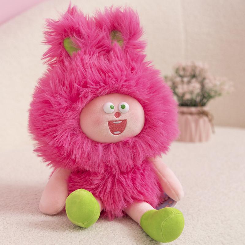 Cute Fluffy Monster Plush Toy Doll For Girls Soft Stuffed Animal Pillow Birthday Gift 25cm Blue Cat