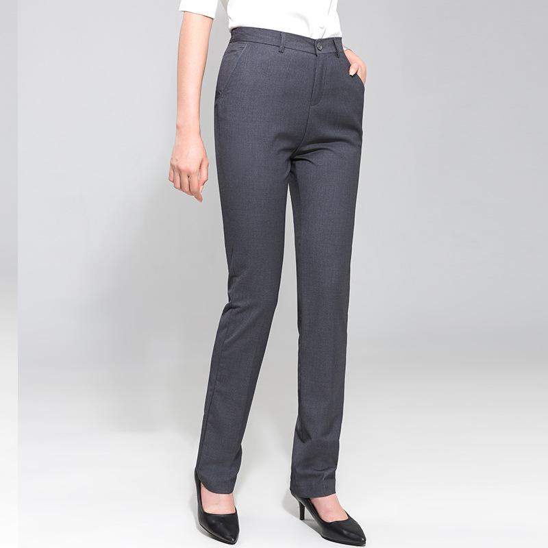 Women's Slim-Fit Trousers, Mid-Waist, Men's Straight-Leg Pants, Versatile Business and Professional Wear