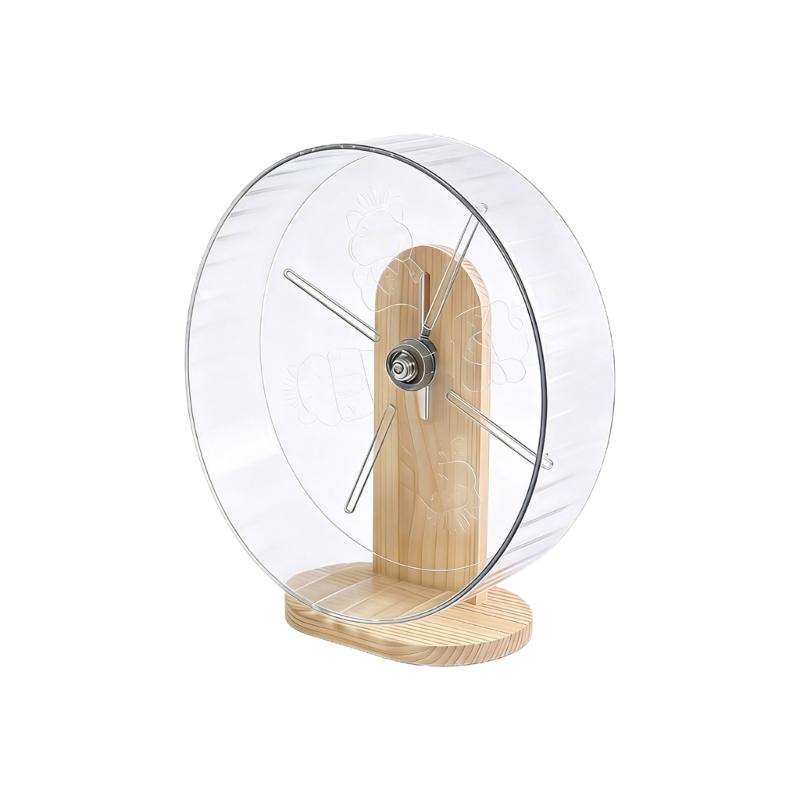 Leises Lauffahrrad für Kleintiere Hamster mit rutschfester Basis Klares Acryl-Laufrad für Haustierunterhaltung 18cm white