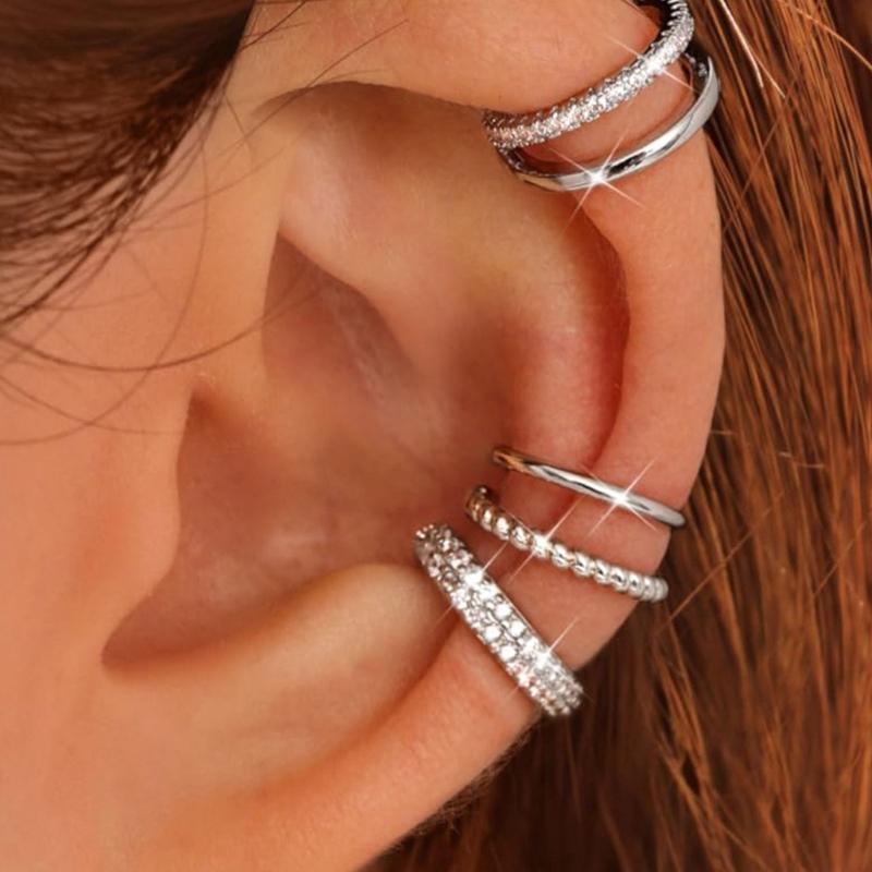 

Набор серьг-кафф с позолотой Регулируемые клипсы Стильные аксессуары для ушей для женщин Чувствительные уши