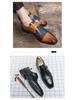 Plus Size Men's Color Block Buckle Monk Shoes - British Style Formal & Casual Leather Shoes