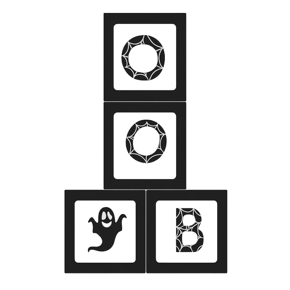 4Pcs/Set Cube 3D Transparent Balloons Boxes Pumpkin Photography Background Box  Haunted House