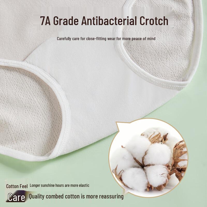 FENTENGCARE Women's 7A Anti-Bacterial Mid-Waist Cotton Underwear