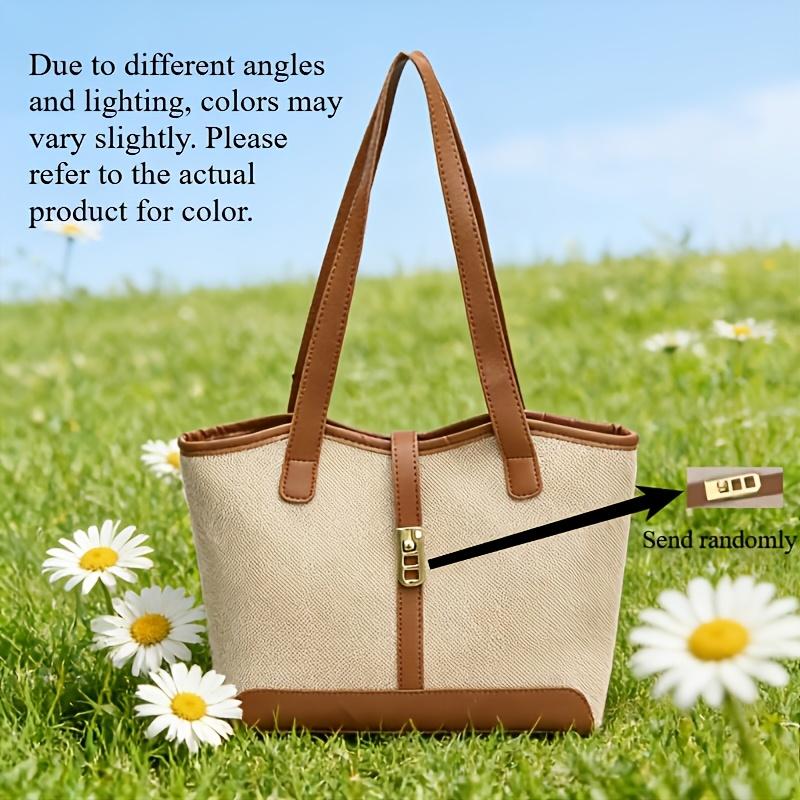 New Color-blocked Large-capacity Shoulder Bag - Casual and Versatile, Can Be Carried by Hand or Crossbody - French Tote Bag, a Commuting Essential.