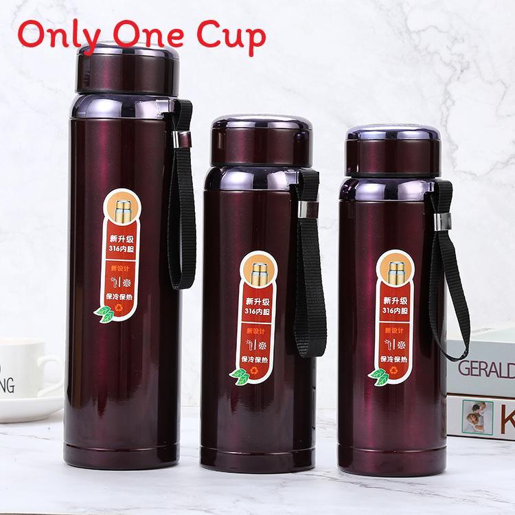 Stainless Steel Insulated Travel Mug With Tea Separator And Carrying Rope For Outdoor Use
